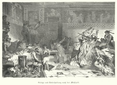 Entertainment After the Meal at a Roman Feast by German School
