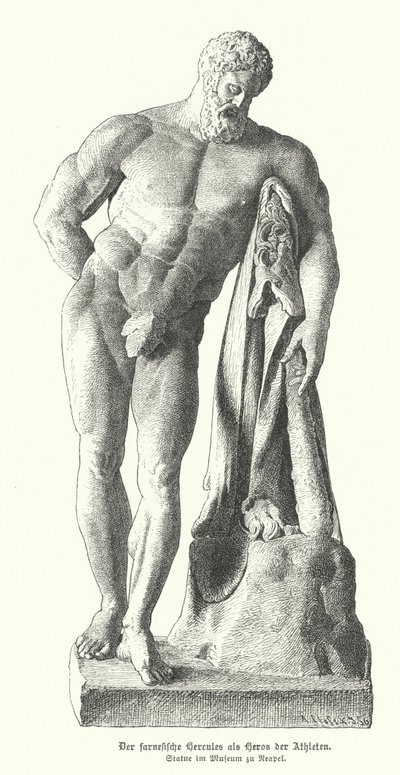 Farnese Hercules, Roman copy of an ancient Greek statue by Lysippos by German School
