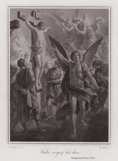 Father Forgive Them! Christ on the Cross (engraving) by German School