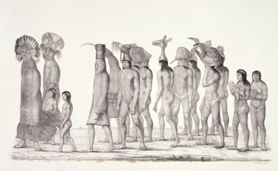 Festive Procession of the Tecunas, from Travels in Brazil by German School