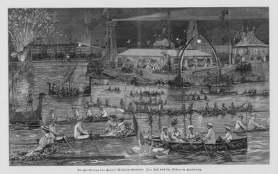 Festivities on the Alster in Hamburg Commemorating the Opening of the Kiel Canal, Germany by German School