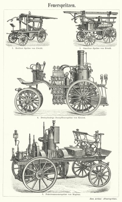 Fire engines by German School