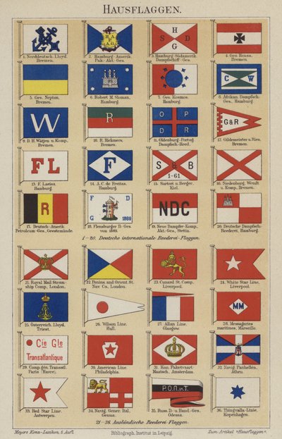 Flags of shipping lines and companies by German School