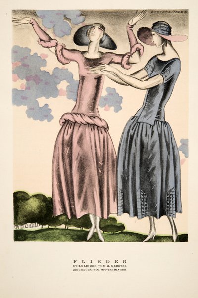 Flieder, Advertisement for Clothing by M. Gerstel, from Styl, pub. 1922 by German School