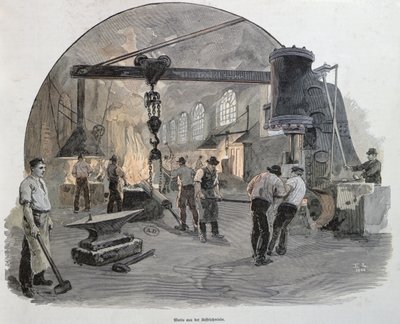 Forges at the Imperial Engineering Works at Kiel by German School