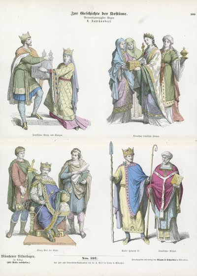 Frankish Costumes, 10th Century by German School