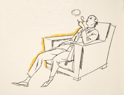 Gentleman Blowing Smoke Rings, from Styl, pub. 1922 by German School