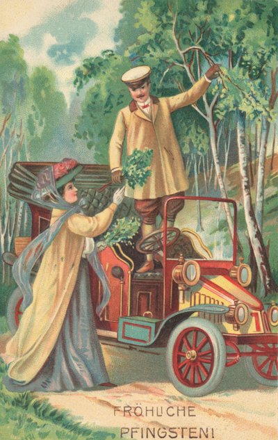 German Pentecost Card by German School