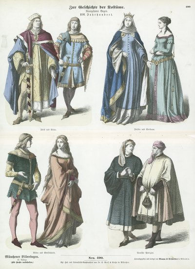 German Costumes, 14th Century by German School