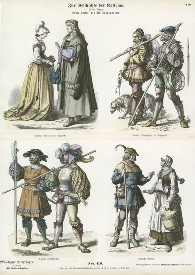 German Costumes, Early 16th Century by German School