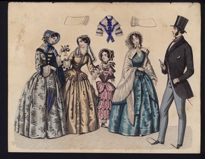 German fashion plate, mid 19th century by German School