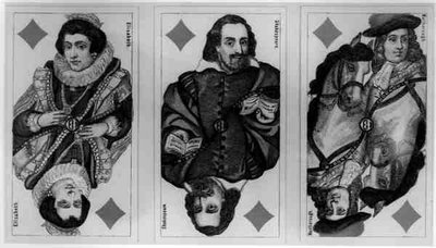 German Playing Cards Depicting Elisabeth, Shakespeare and Marlborough by German School