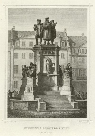 Gutenberg, Schoffer, and Fust, Frankfort by German School