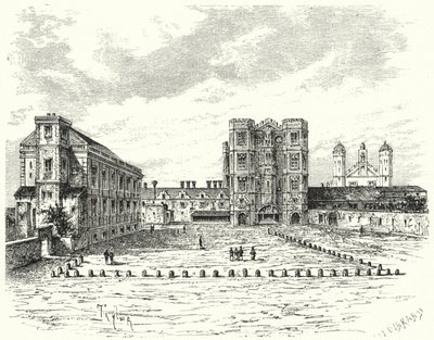 Hampton Court Palace, Richmond upon Thames (engraving) by German School