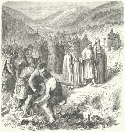 Harald Gille, King of Norway, Undergoing the Ordeal by Fire by German School