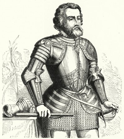 Hernan Cortes, Spanish conquistador by German School