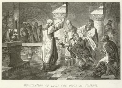 Humiliation of Louis the Pious at Soissons by German School