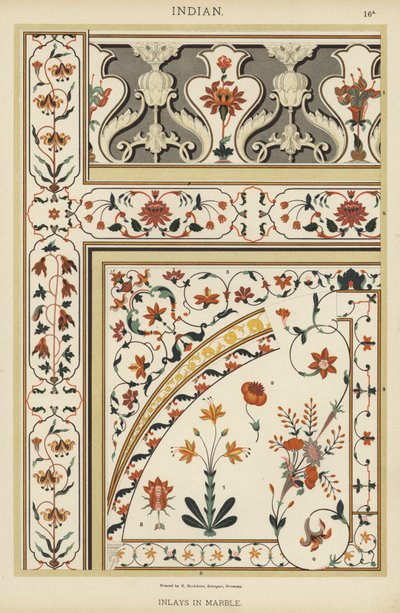 Indian, Inlays in Marble by German School