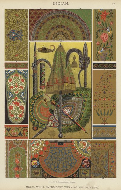 Indian, Metal Work, Embroidery, Weaving and Painting by German School
