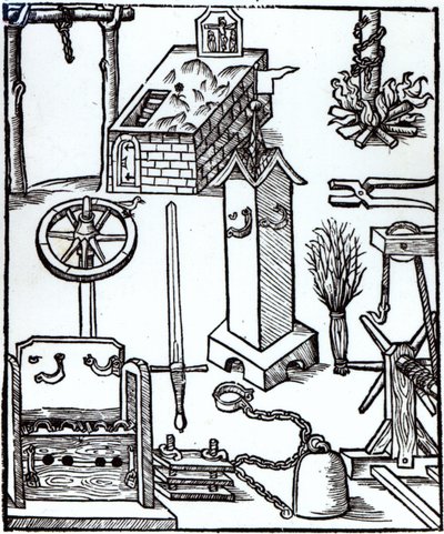Instruments of Execution, Punishment and Torture, illustration from the Bamberger Halsgericht, 1507 by German School