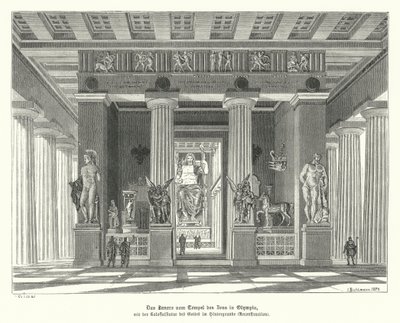 Interior of the Temple of Zeus at Olympia, Ancient Greece by German School