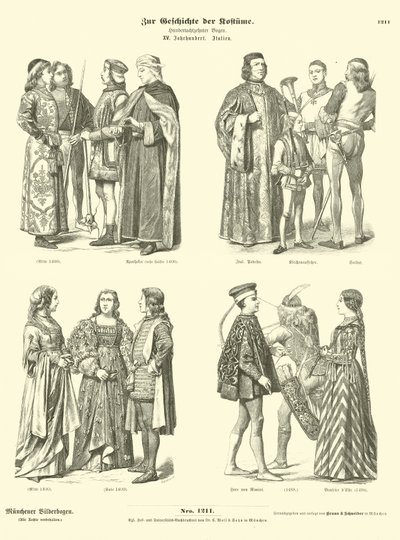 Italian Costumes, 15th Century by German School