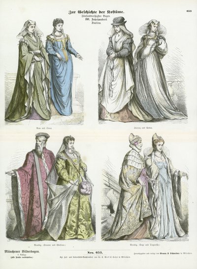 Italian costumes, 16th Century by German School