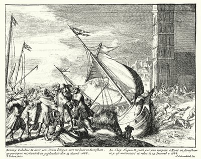 James II of England Captured by Fishermen at Faversham, Kent, While Attempting to Flee to France by German School