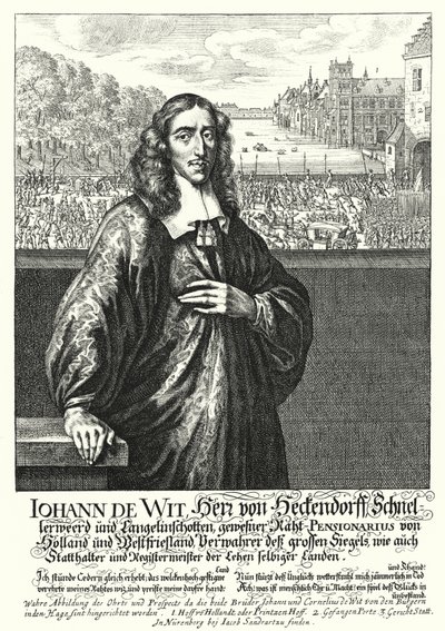 Johan de Witt, Dutch politician (engraving) by German School
