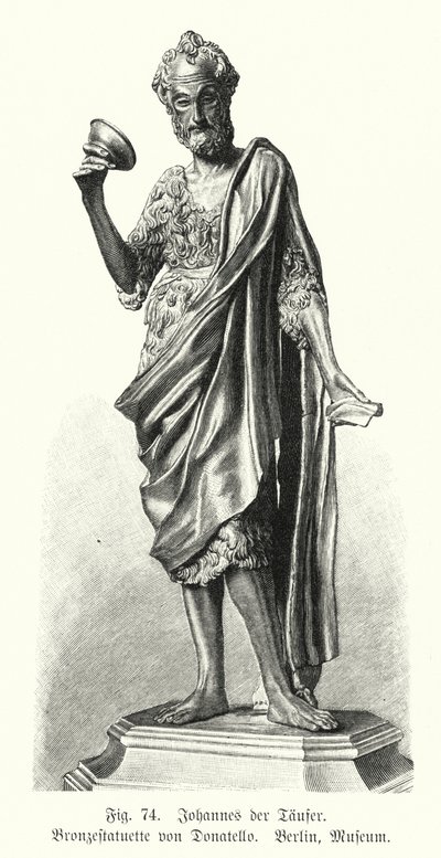 John the Baptist, bronze statue by Donatello by German School