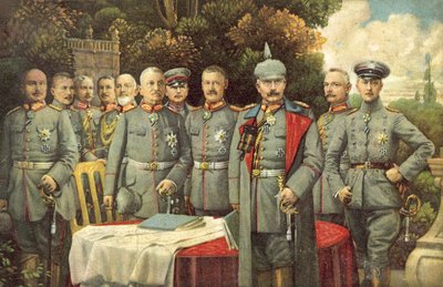 Kaiser Wilhelm II of Germany and his generals by German School