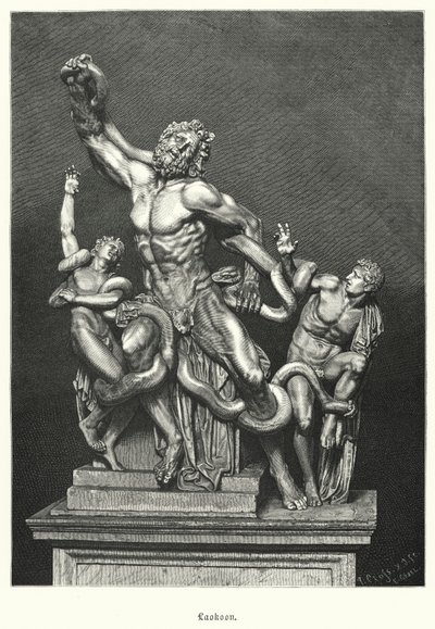 Laocoon and His Sons, ancient Greek or Roman sculpture excavated in Rome in 1506 by German School