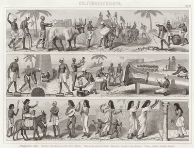Life in Ancient Egypt (Illustration for Bilder-Atlas) by German School