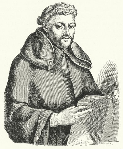 Luis de Leon, Spanish Lyrical Poet (engraving) by German School