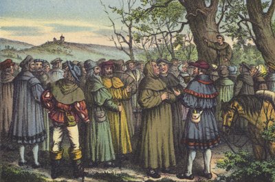 Luther Preaching by German School