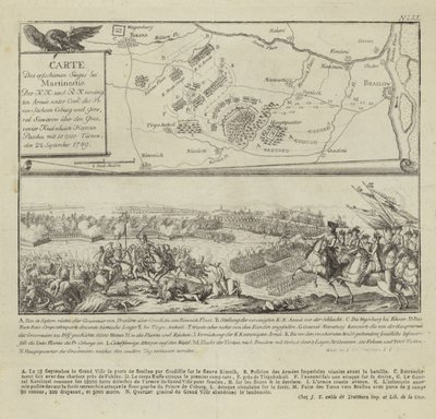 Map and Illustration Showing the Battle of Rymnik by German School