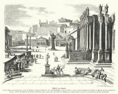 Market of Sparta, Ancient Greece by German School