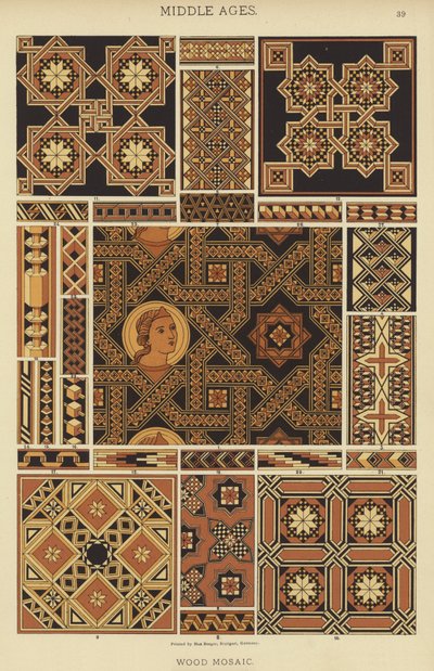Middle Ages, Wood Mosaic by German School