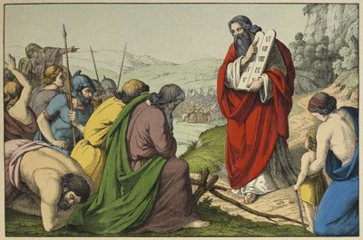 Moses and the tablets of the Law, illustration from L