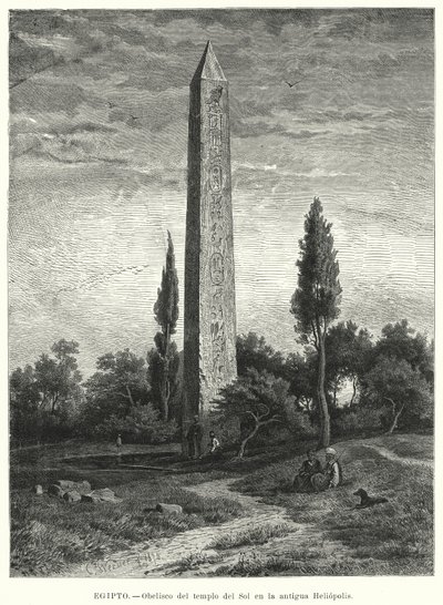 Obelisk of the Ancient Egyptian Temple of the Sun at Heliopolis by German School