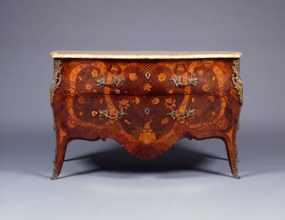 One of a Pair of Marquetry and Parquetry Commodes by German School