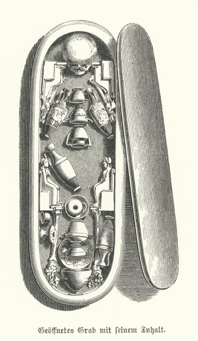 Opened Ancient Greek Grave and Its Contents by German School
