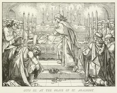Otto III at the Grave of St Adalbert by German School