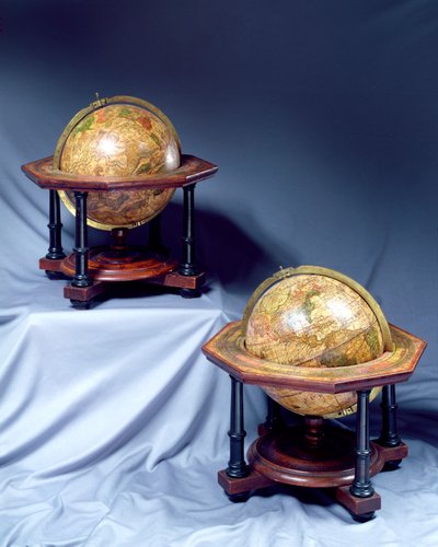 Pair of Table Globes, made by Isaac Habrecht, second issue by Johann Christoph Weigel, 1675 by German School