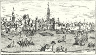 Panorama of Antwerp at the beginning of the 16th Century by German School