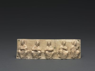 Plaque from a Portable Altar: Christ and the Apostles, Lower Rhine Valley, 1050-1100 by German School