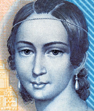 Portrait of Clara Schumann on 100 Mark Banknote, Obverse by German School
