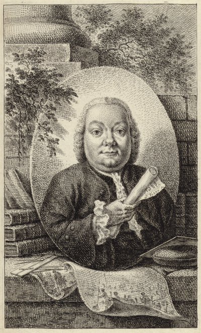 Portrait of a Portly Man in 18th Century Clothing by German School