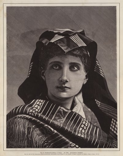 Portrait of a Woman, Prize-Winning Woodcut from the Arts and Crafts Exhibition, Leipzig, Germany by German School