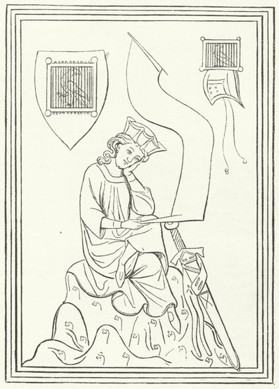 Portrait of the Middle High German lyric poet Walther von der Vogelweide from the Codex Manesse by German School